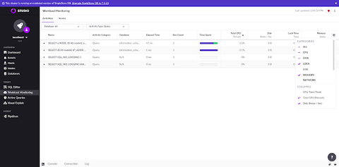 A Look into the Implementation of SingleStore's Workload Monitoring UI