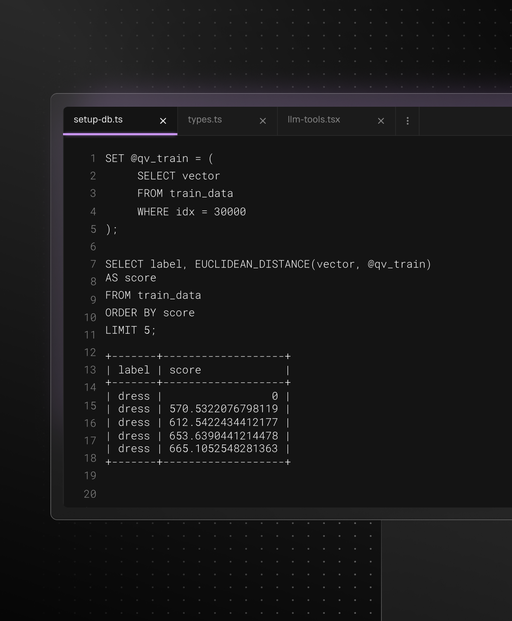 SingleStore vector database