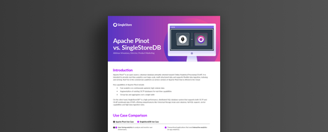 Comparison Report- Apache Pinot versus SingleStore