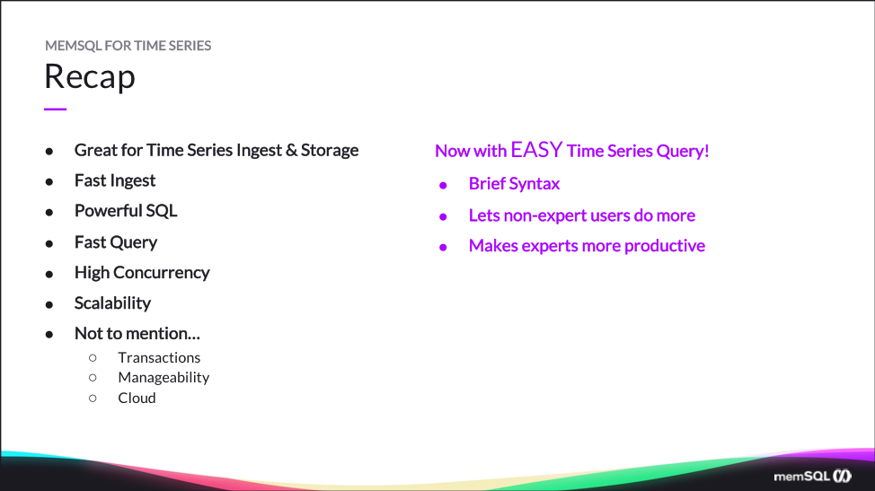 Time series functions recap