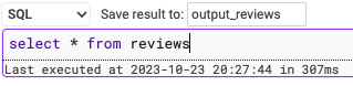 Execute SQL commands using SQL cell type.