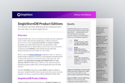 SingleStoreDB Product Editions