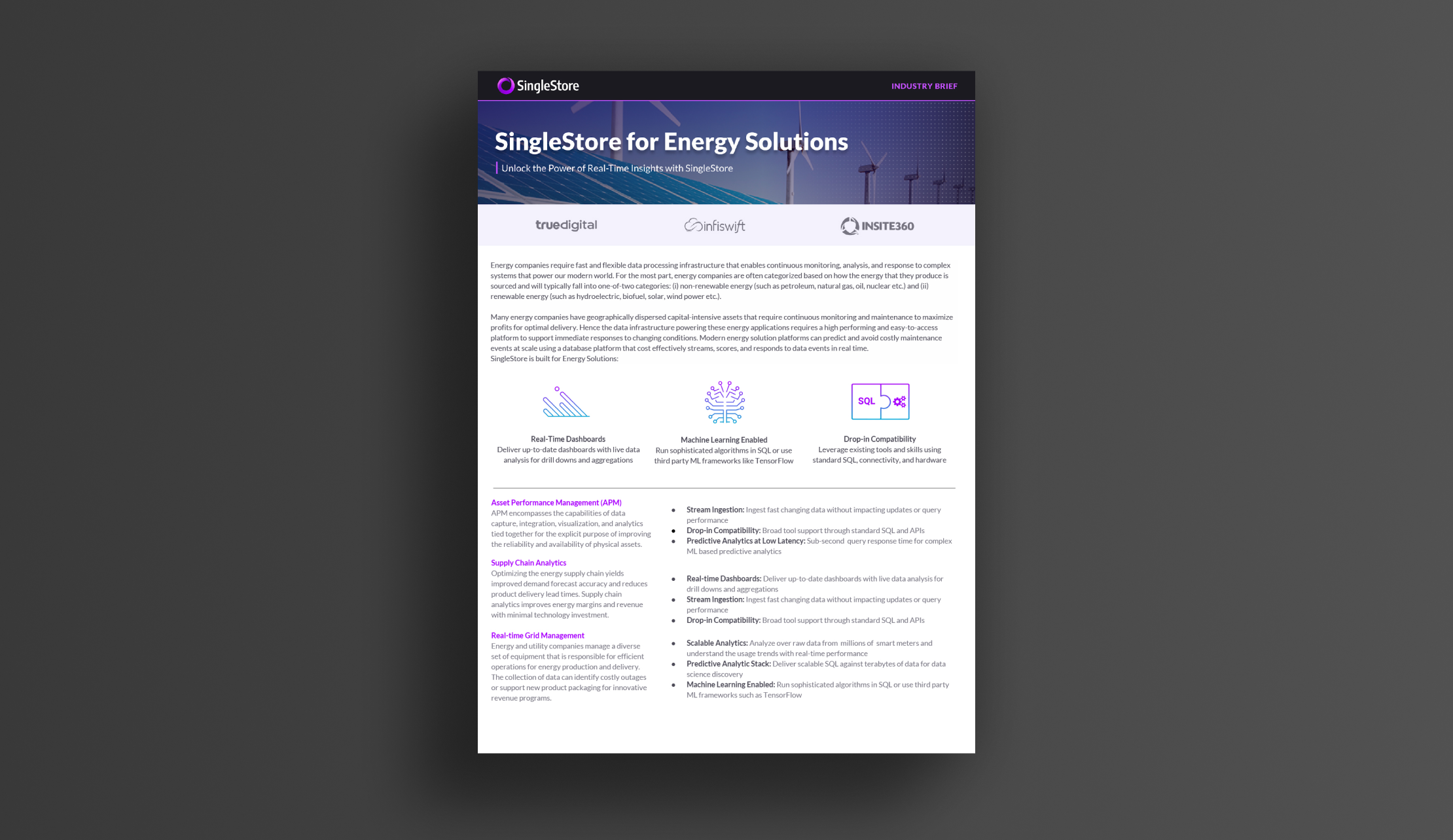 Industry Brief - SingleStore for Energy