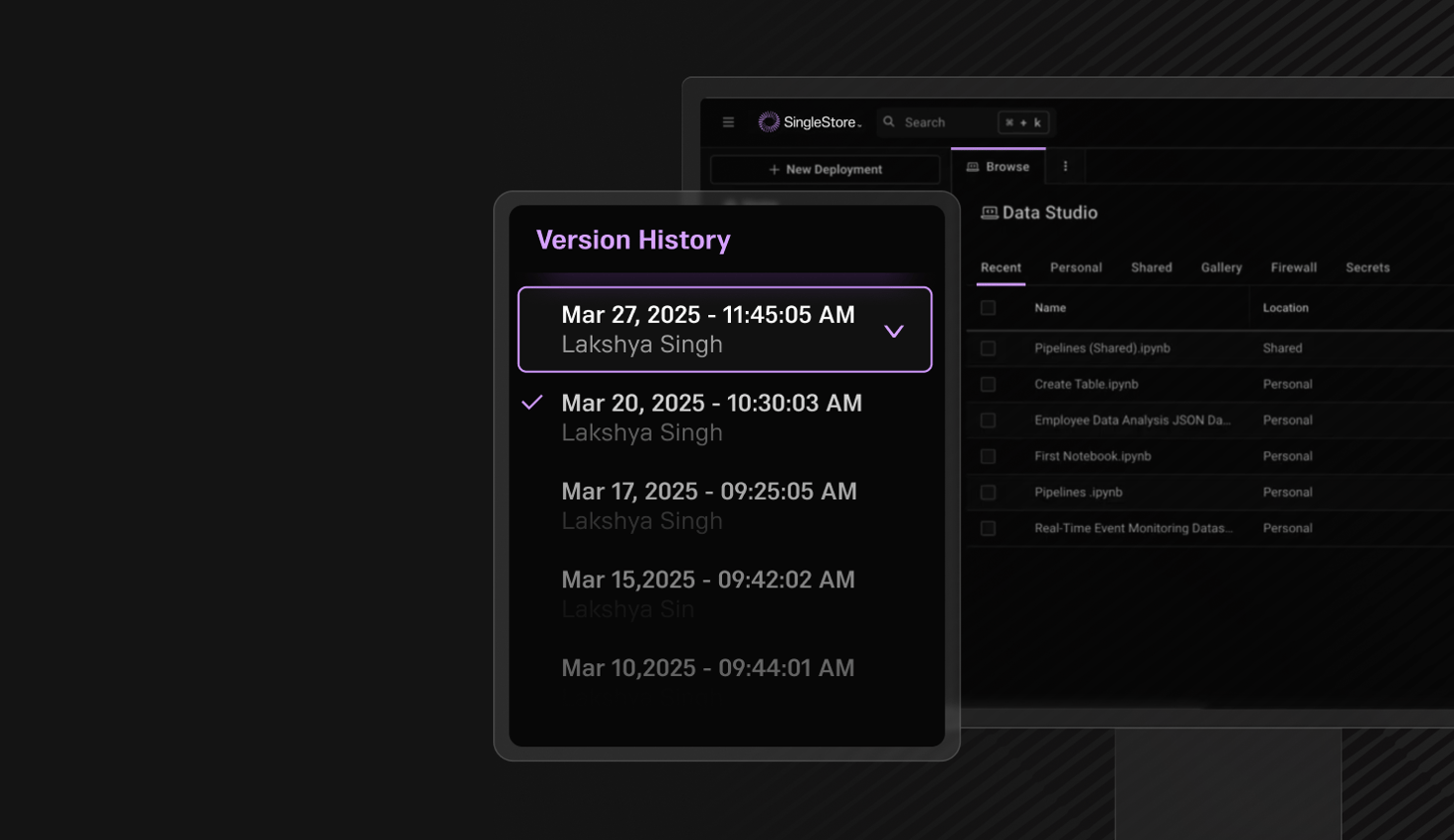 Introducing Notebook Version History: Your Safety Net for Experimentation