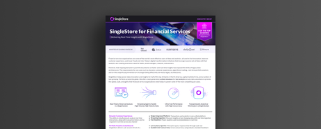 Industry Brief - SingleStore for Financial Services