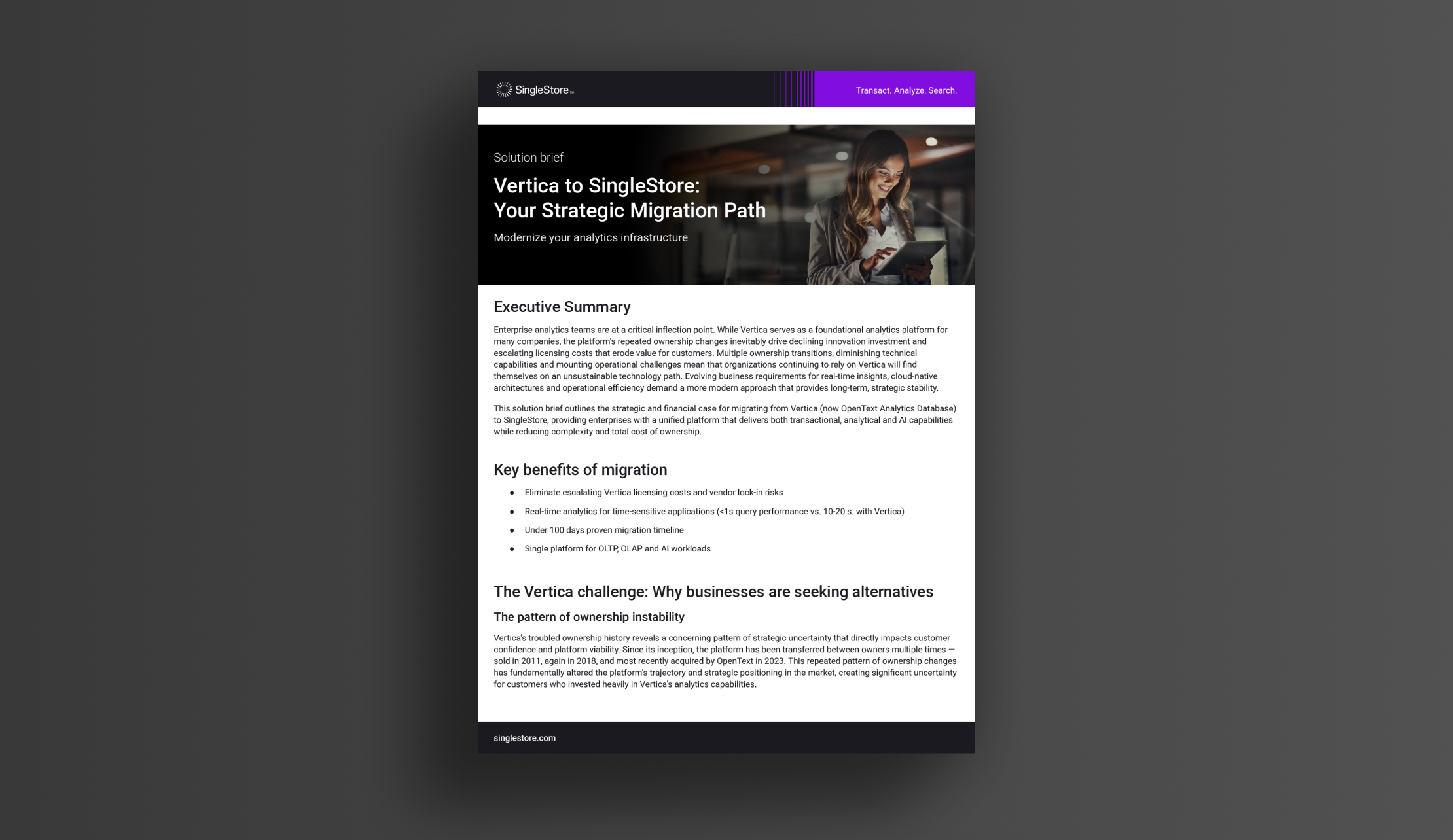 Migrate from Vertica (OpenText Analytics Database) to SingleStore: Modernize Your Analytics Infrastructure