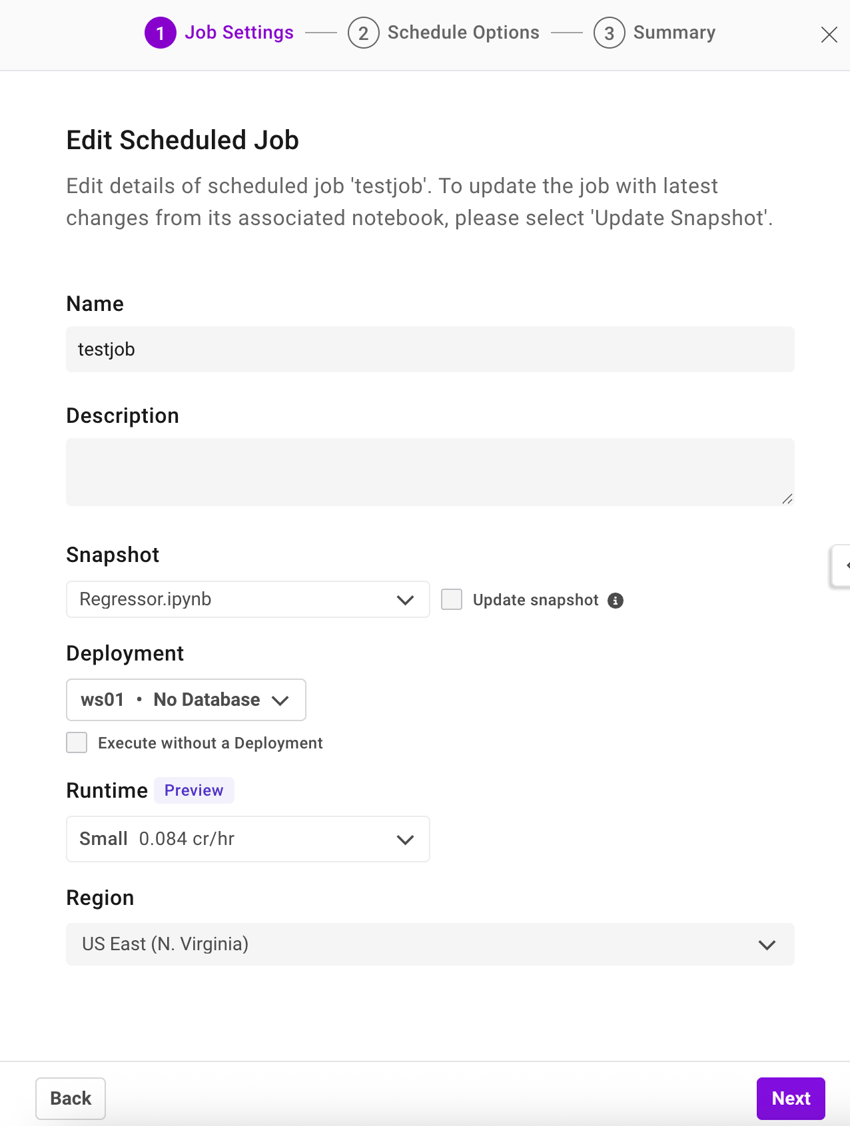 Edit the job by selecting Edit Job in the ellipsis of the selected job.