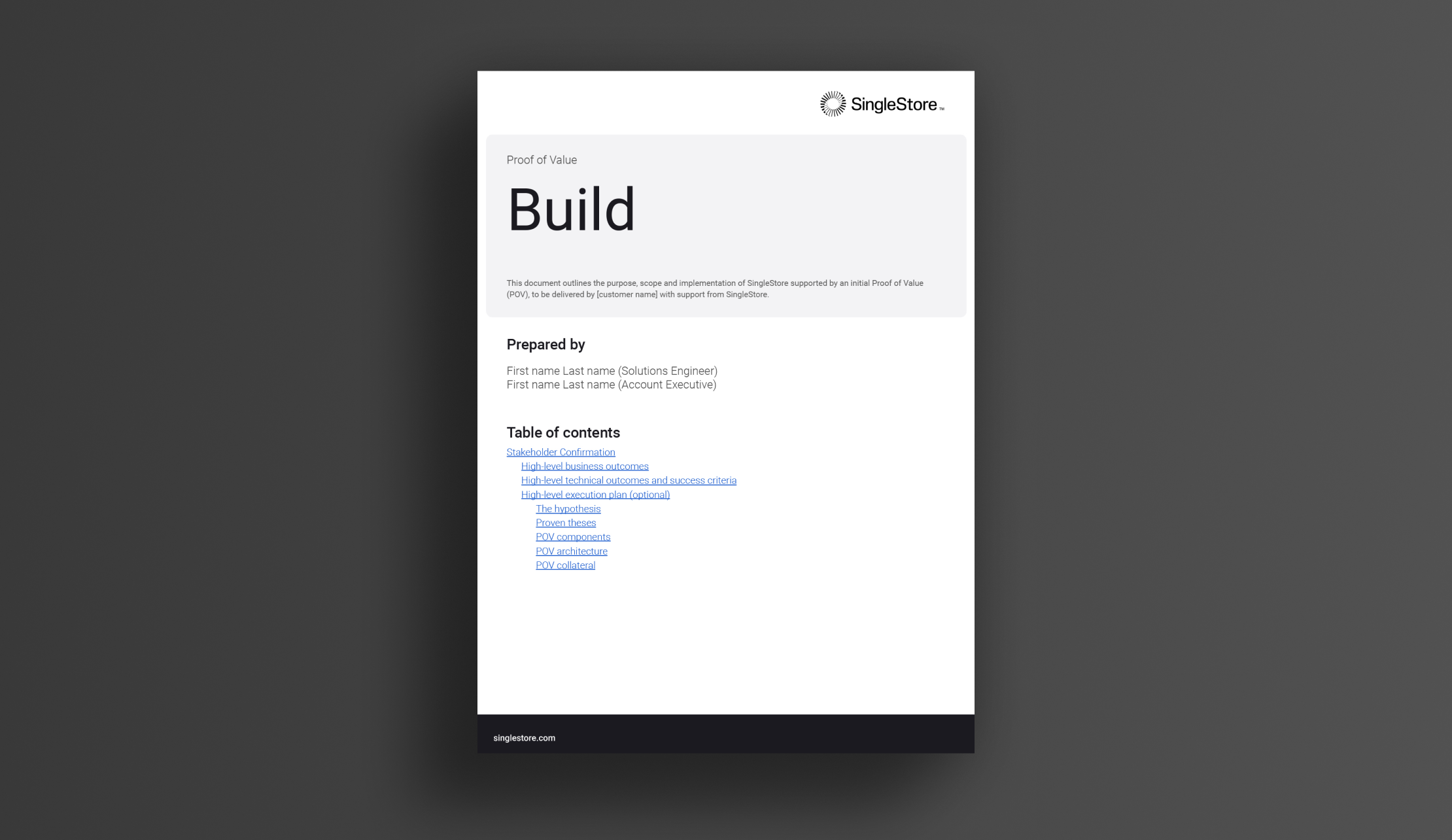 Proof of Value: Build