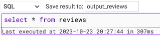 Execute SQL commands using SQL cell type.