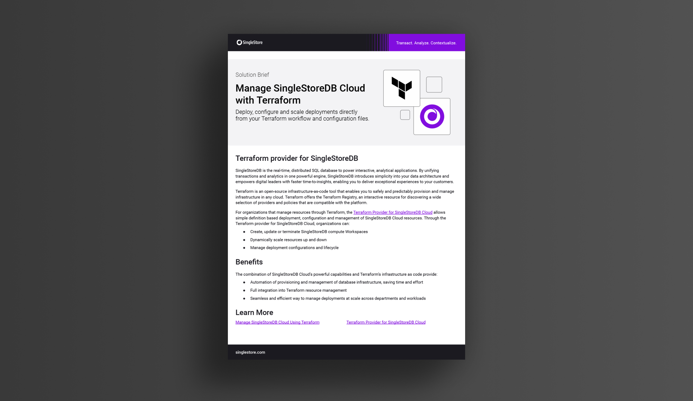 Manage SingleStore Helios with Terraform - SingleStore