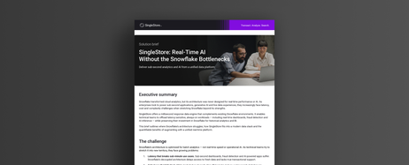 SingleStore: Real-Time AI & Analytics Without Snowflake Bottlenecks