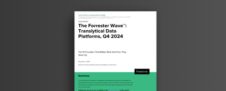 The Forrester Wave™: Translytical Data Platforms, Q4 2024