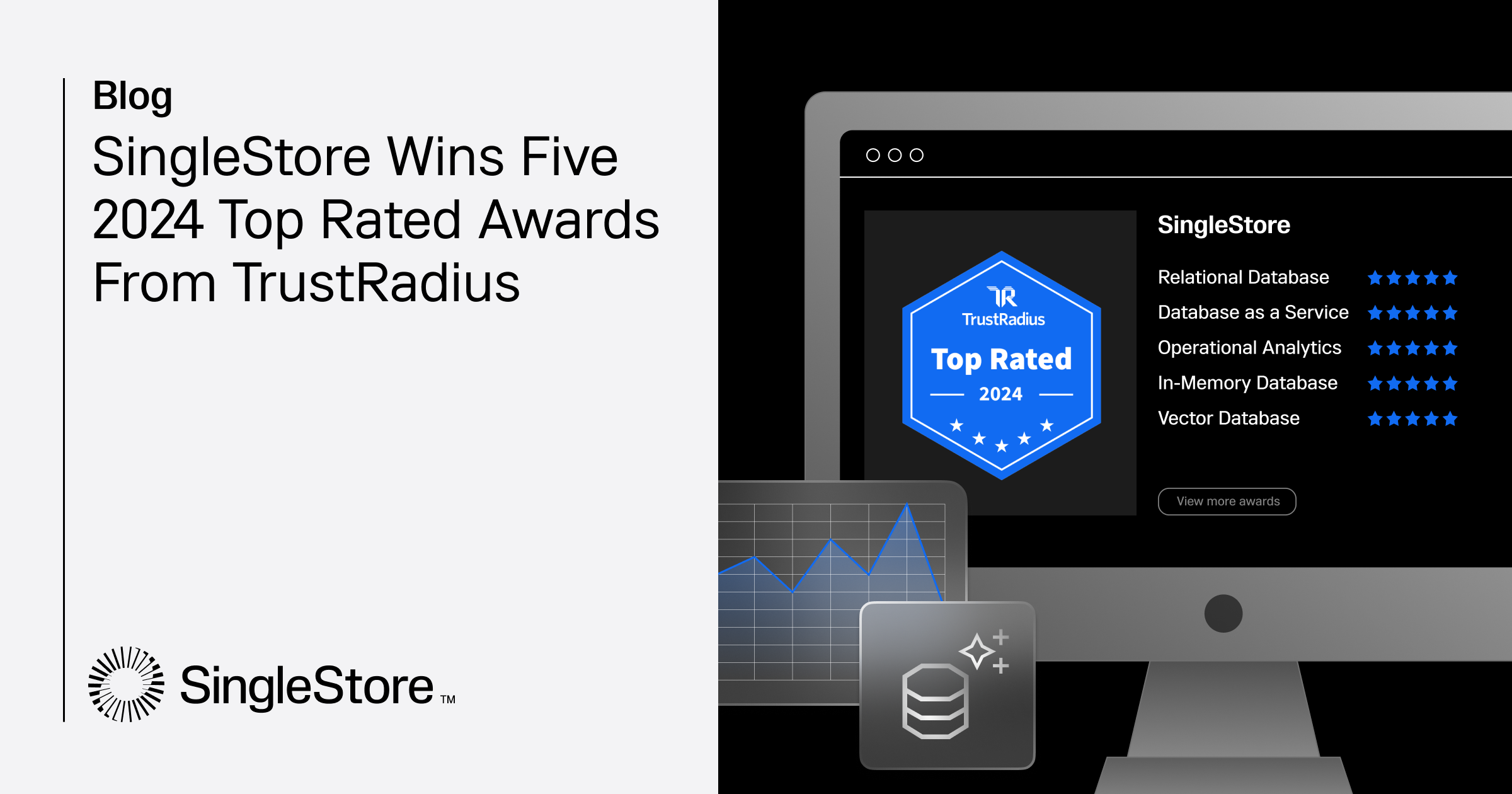 SingleStore Wins Five 2024 Top Rated Awards From TrustRadius