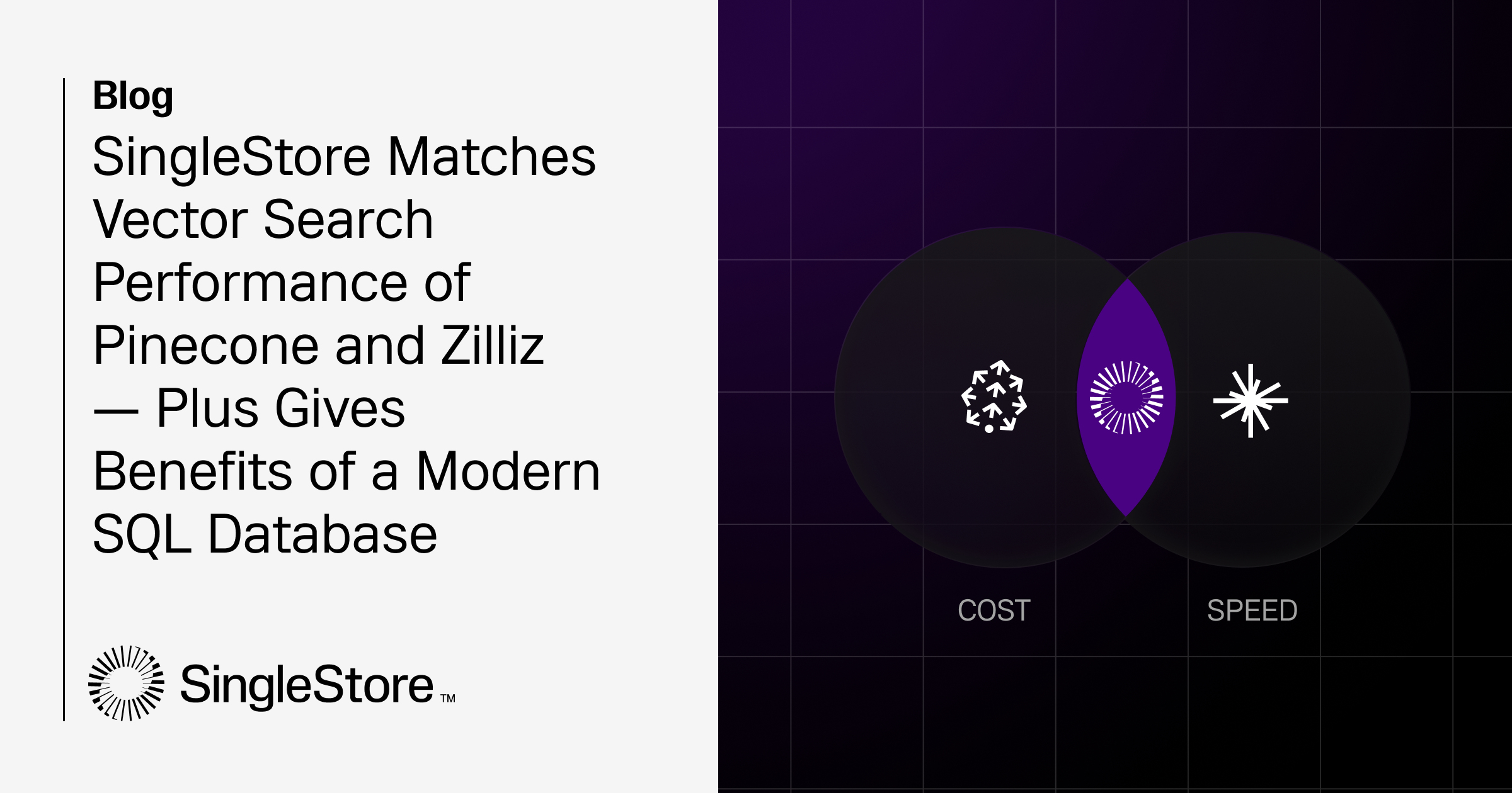 SingleStore Matches Vector Search Performance of Pinecone and Zilliz — Plus Gives Benefits of a Modern SQL Database Feature image