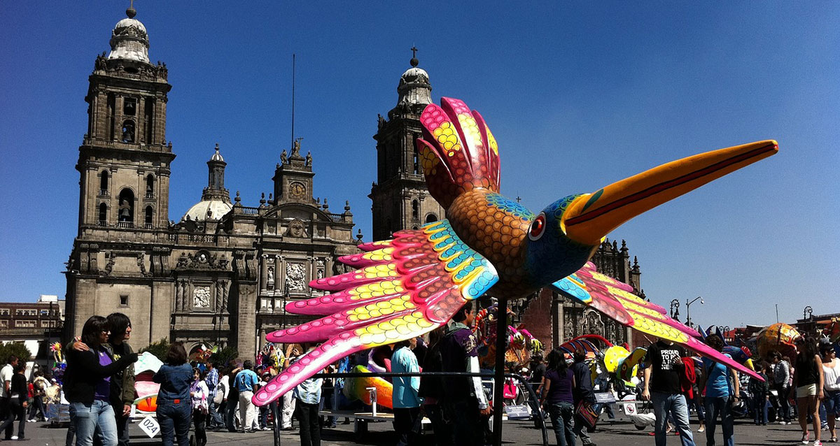 Alebrijes are brightly colored Mexican folk art sculptures of fantastical creatures.
