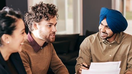 Diverse group of students collaborating during an online Portuguese language class