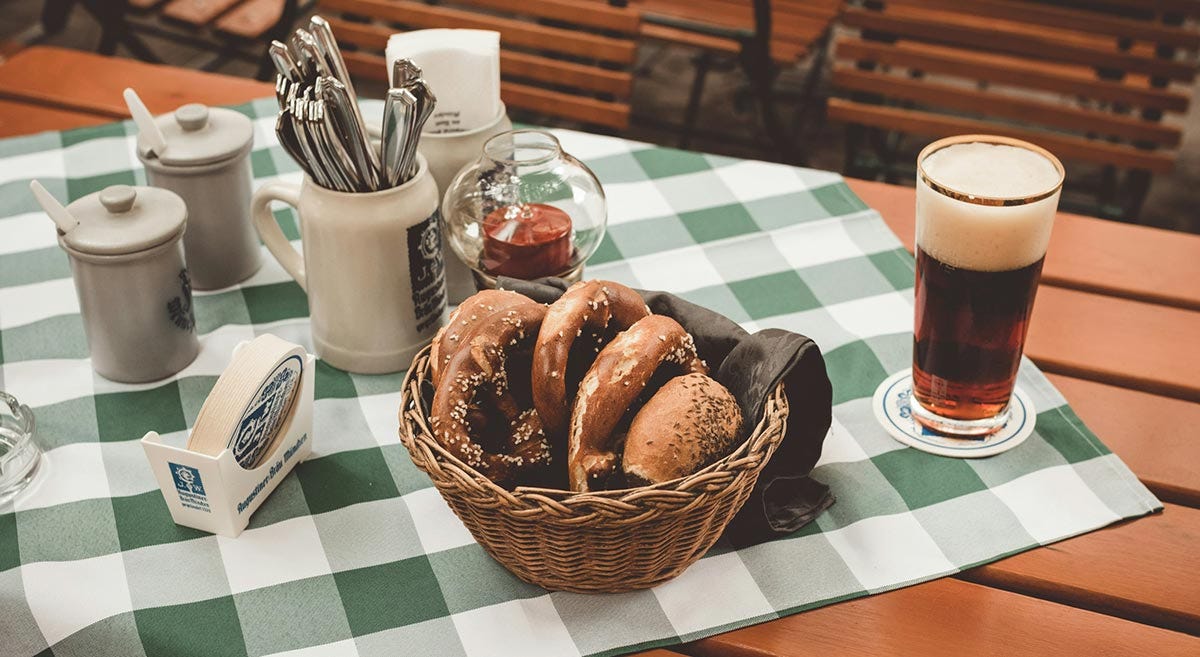 Ordering food in German.