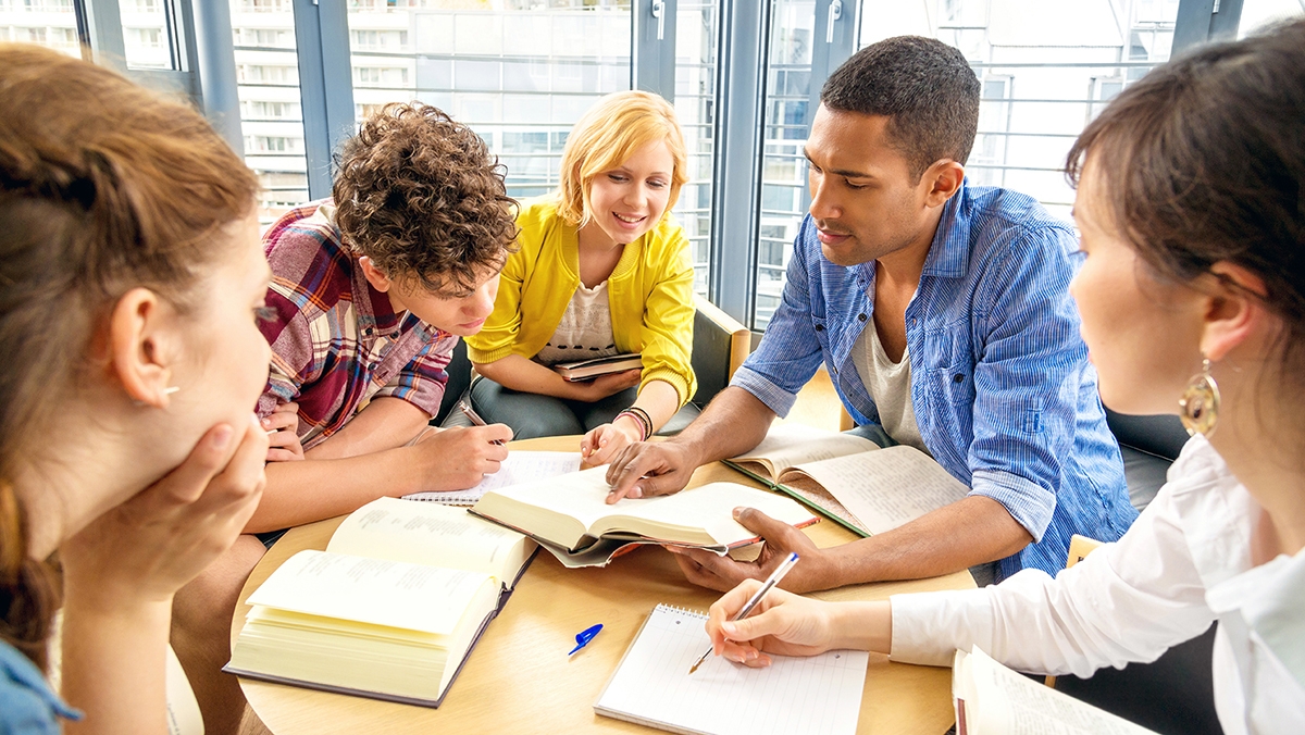 Group of students learning the most popular foreign language.