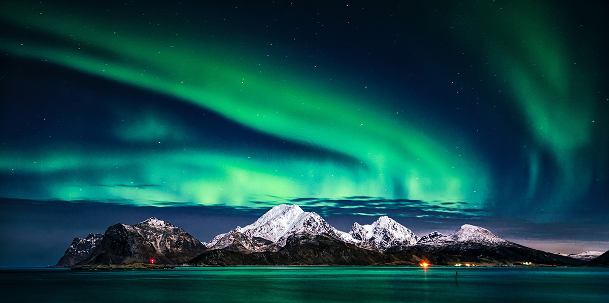 The beautiful aurora borealis is an example of extreme weather in English.