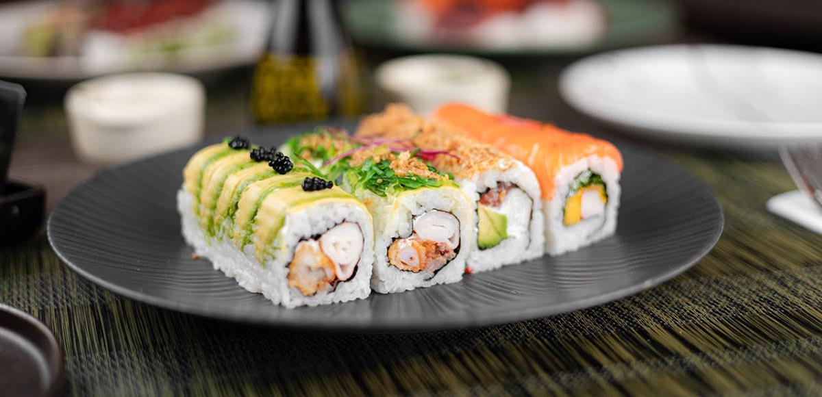 California rolls combine traditional Japanese ingredients with American flavors and ingredients.