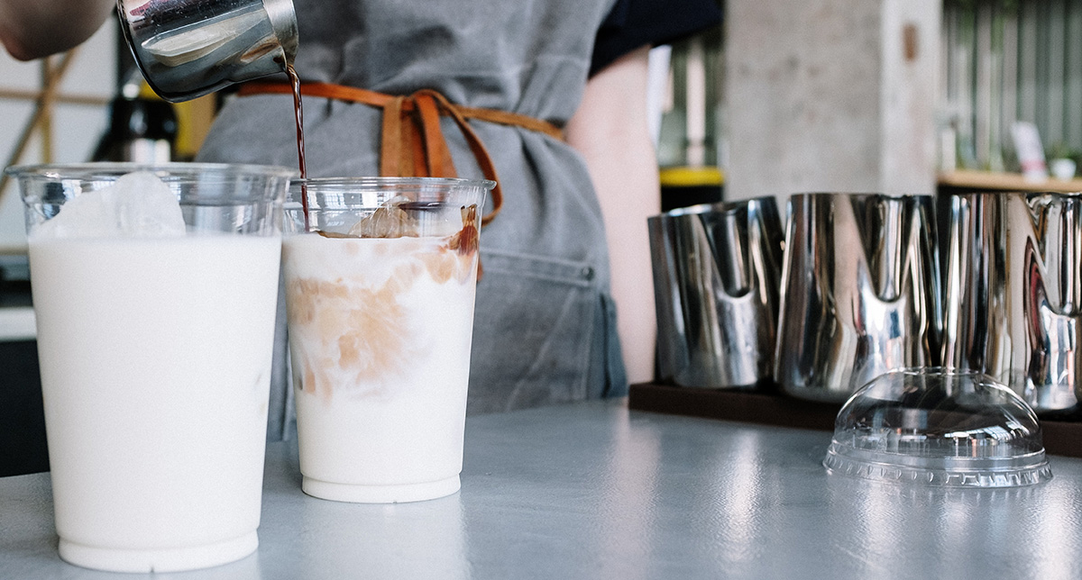 Iced coffees with milk in Italian.