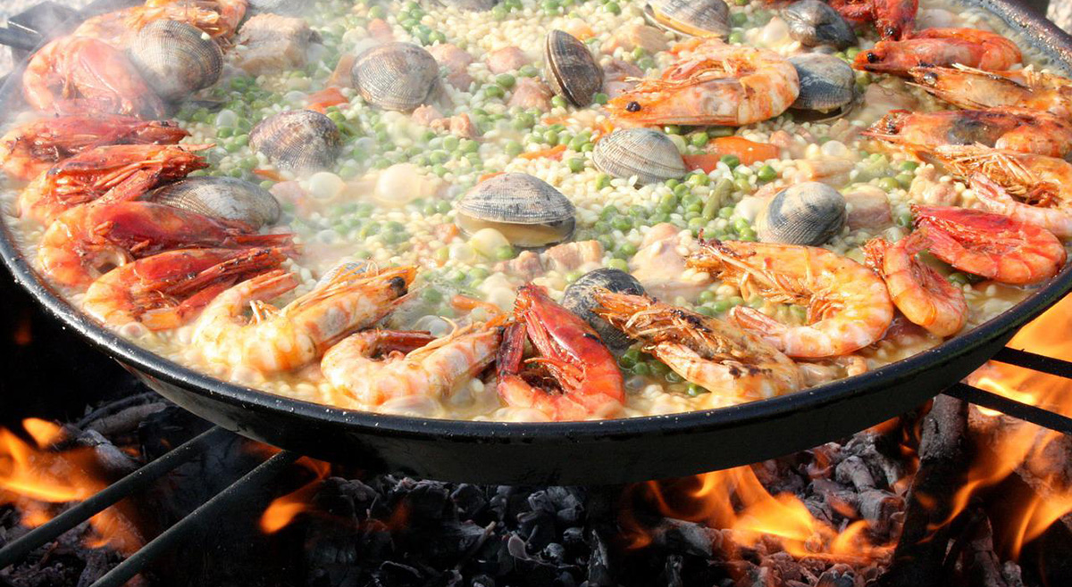 Paella and other Spanish food to order in Spanish speaking countries.
