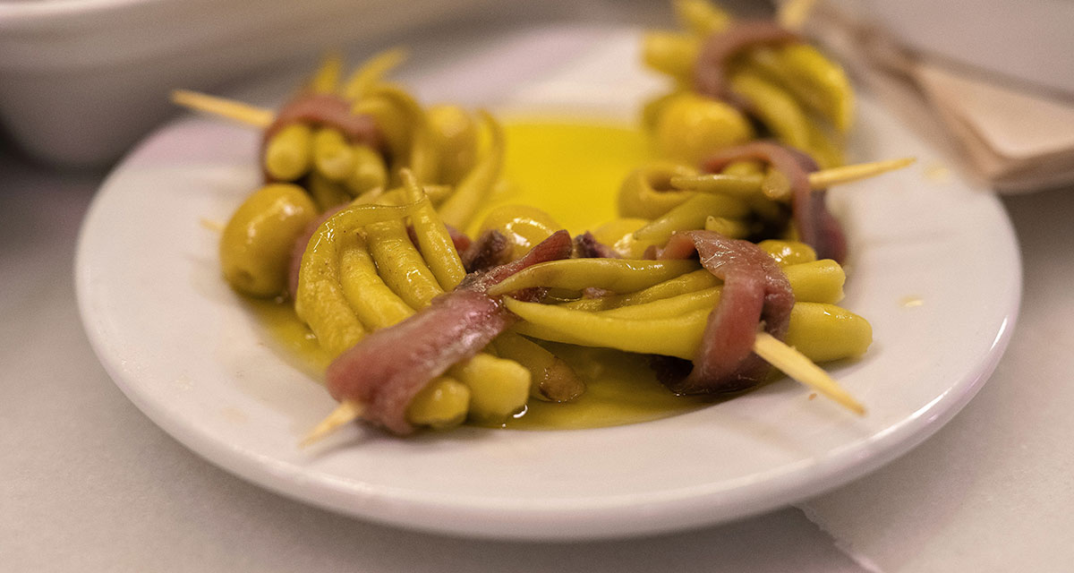 Pintxos are small bites of food served on skewers or toothpicks.