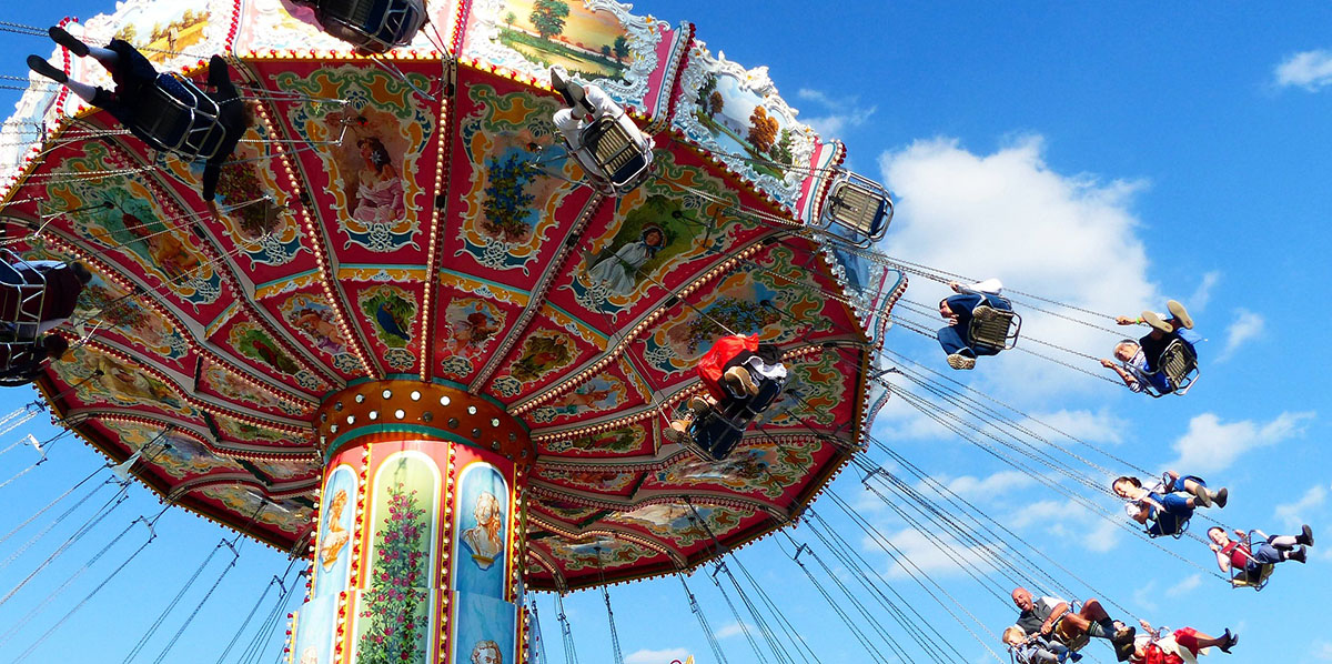 The amusements of Oktoberfest rival all other festivals around the world. The grounds are filled with rides, as well as countless carnival booths featuring traditional and lesser-known spectacles.