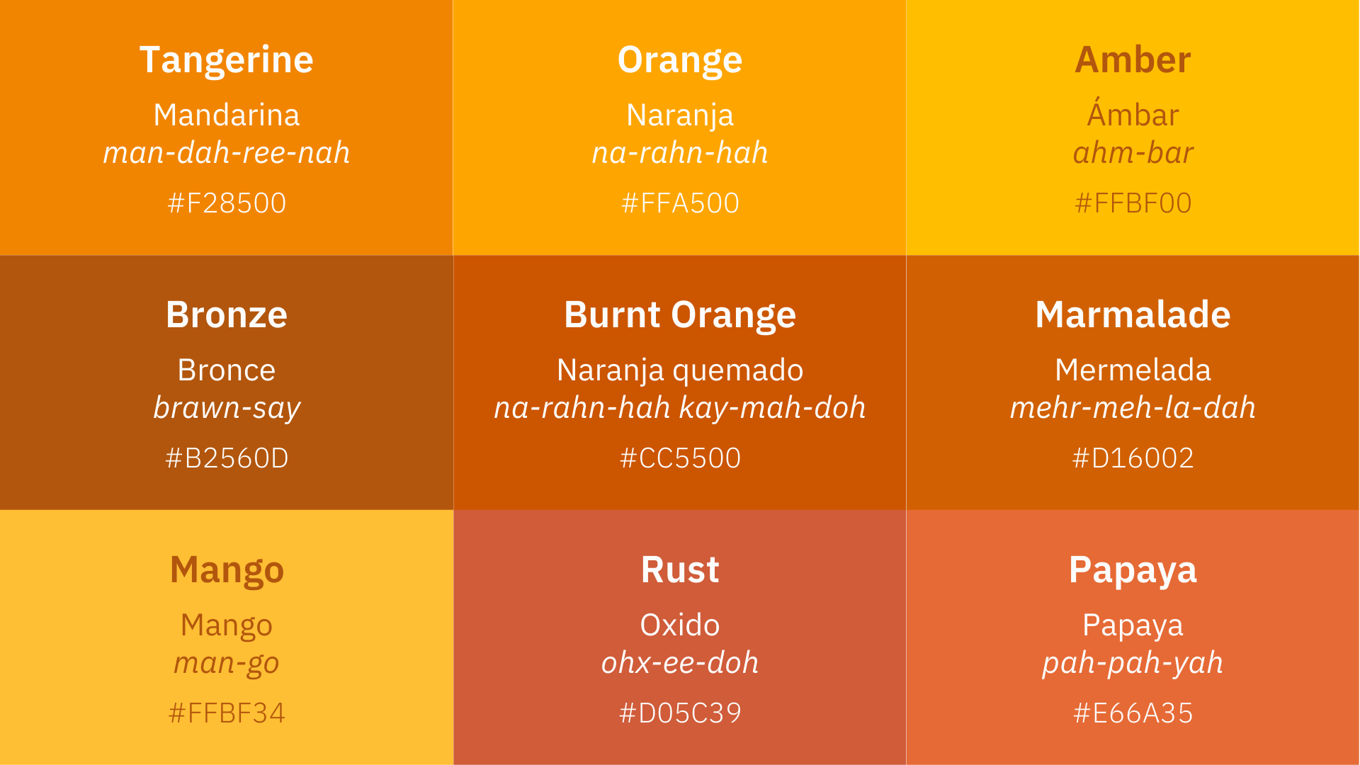 Orange in Spanish.