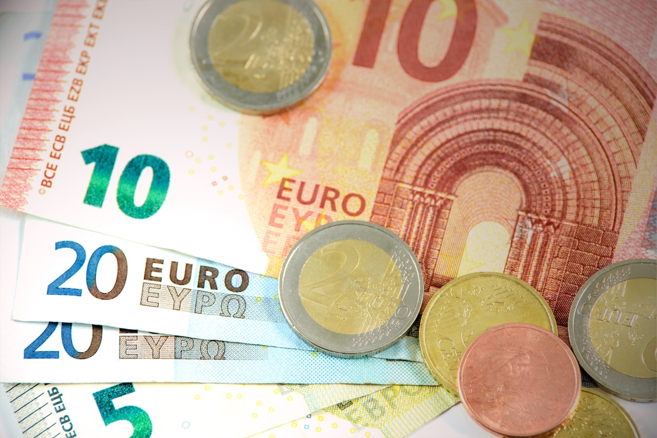 Euros currency of notes and coins