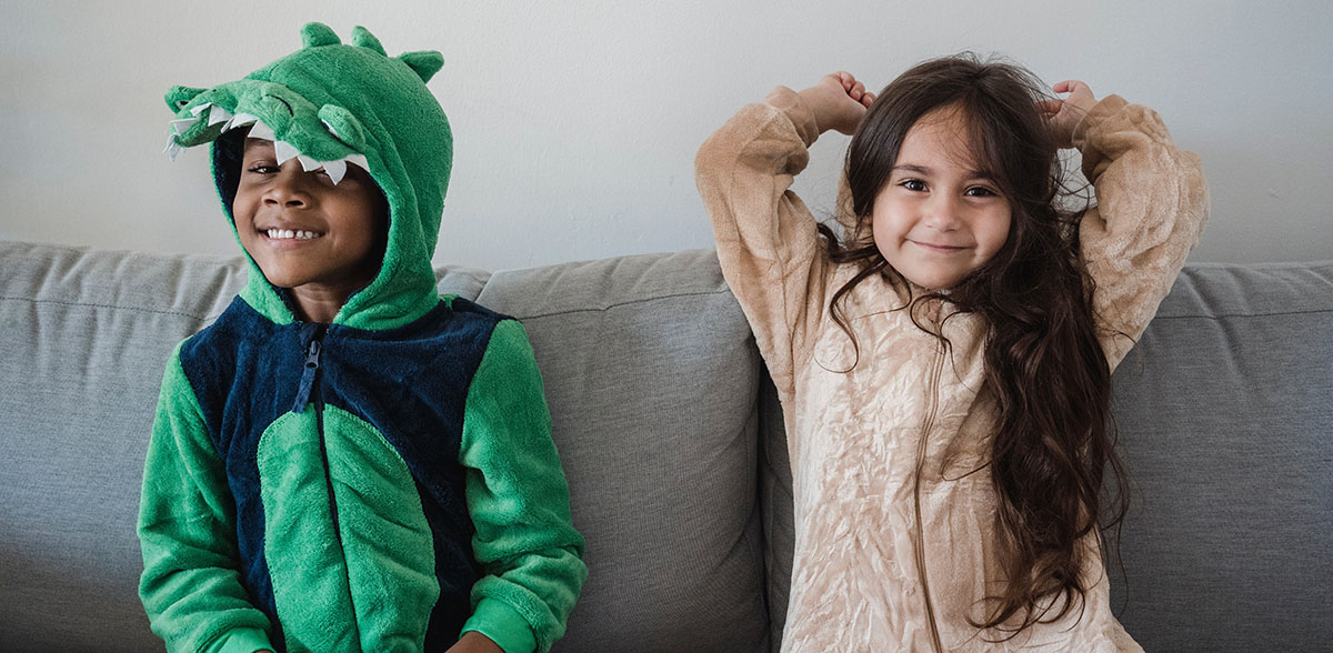Kids dressed up in cute animal costumes.
