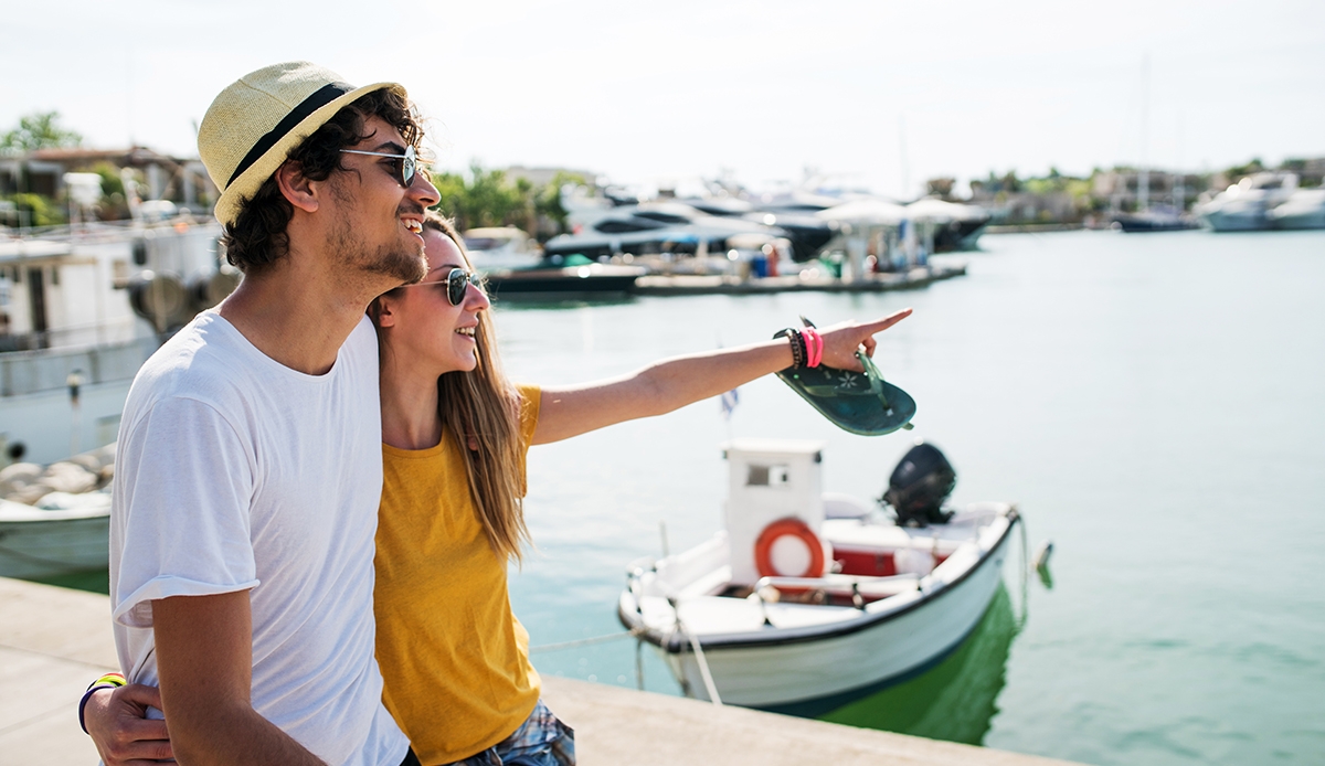 Couple travel to a Spanish speaking country.