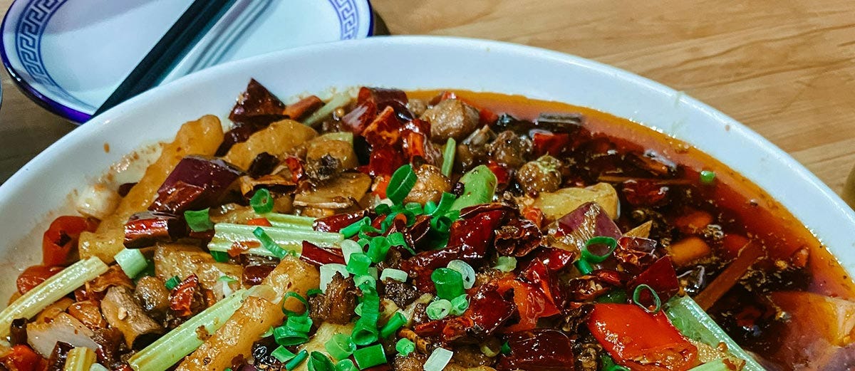 Spicy Sichuan hotpot.