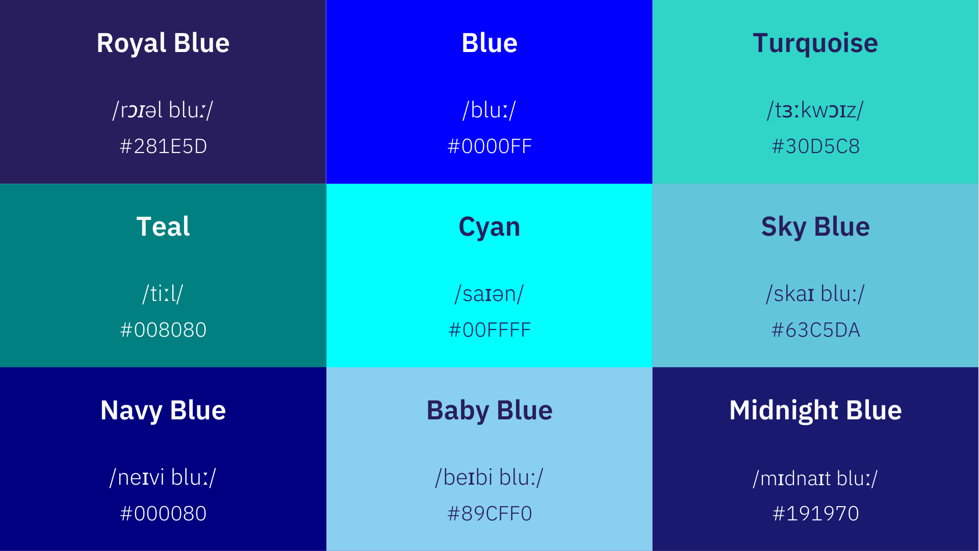 blue color palette names