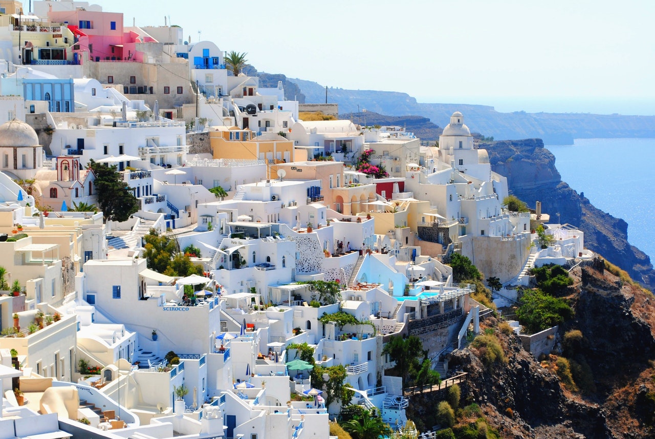 Panorama of Santorini in Greece