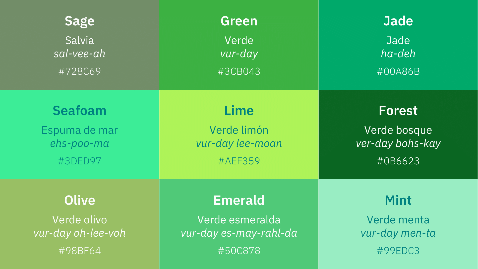 Colors In Spanish 90 Beautiful Shades From Purple To Orange   Green In Spanish 