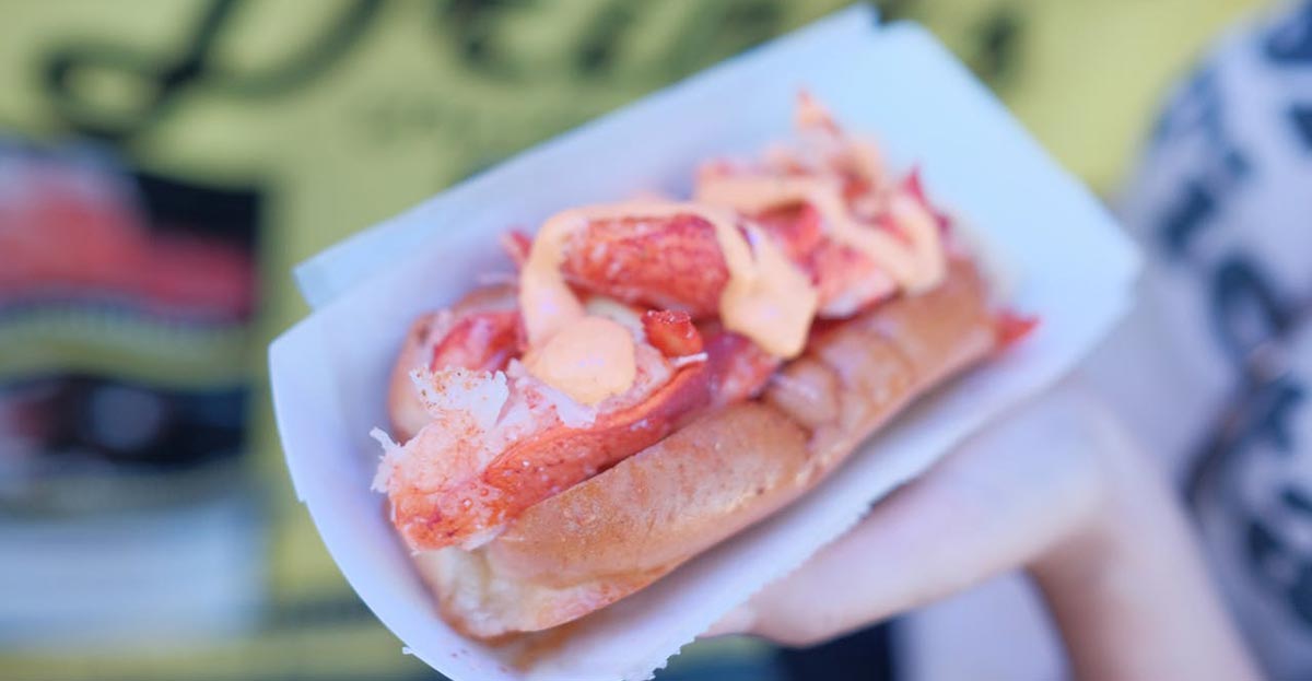 The Maine lobster roll highlights the fresh and sweet flavor of Maine lobster.