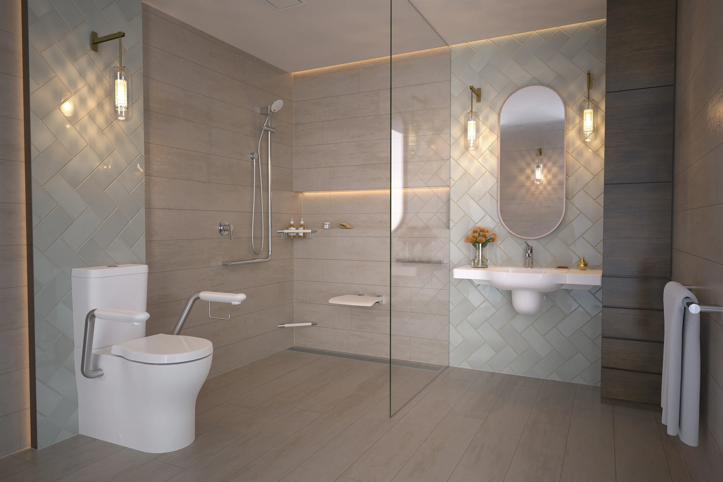 Caroma Opal Clean Flush_armrests_shower