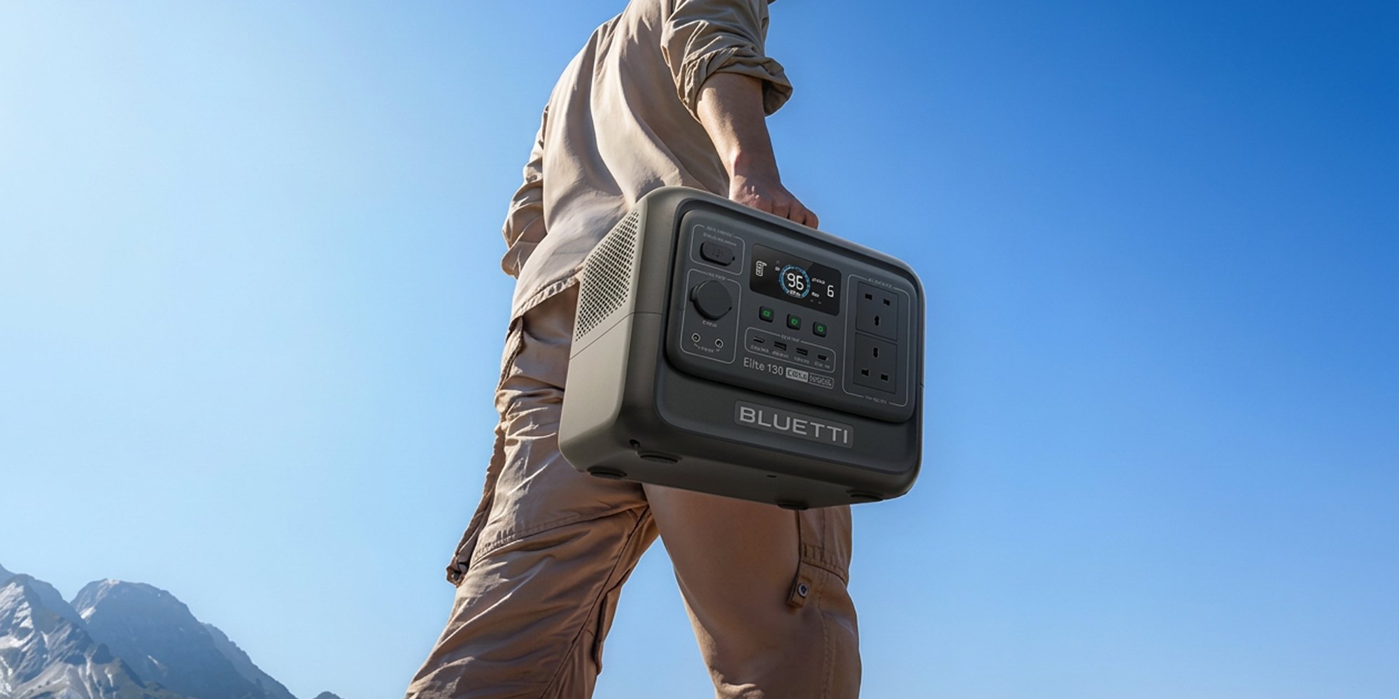 Person carrying a BLUETTI portable power station