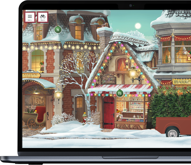 Click on a bulb to open a gift