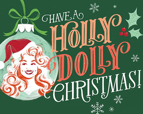 Dolly Holly Dolly Christmas Postcard