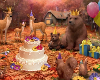 Share cozy fall birthday wishes with animated ecards.