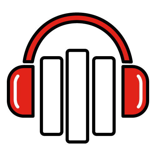 Books wearing headphones icon