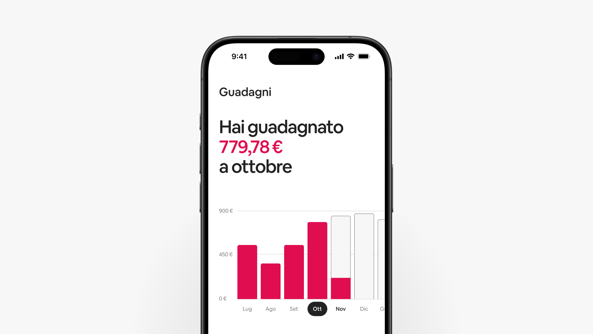 Una schermata del telefono mostra come gli host Airbnb possono filtrare i compensi per data, anche specificando intervalli di date personalizzati, nella scrivania dei guadagni.