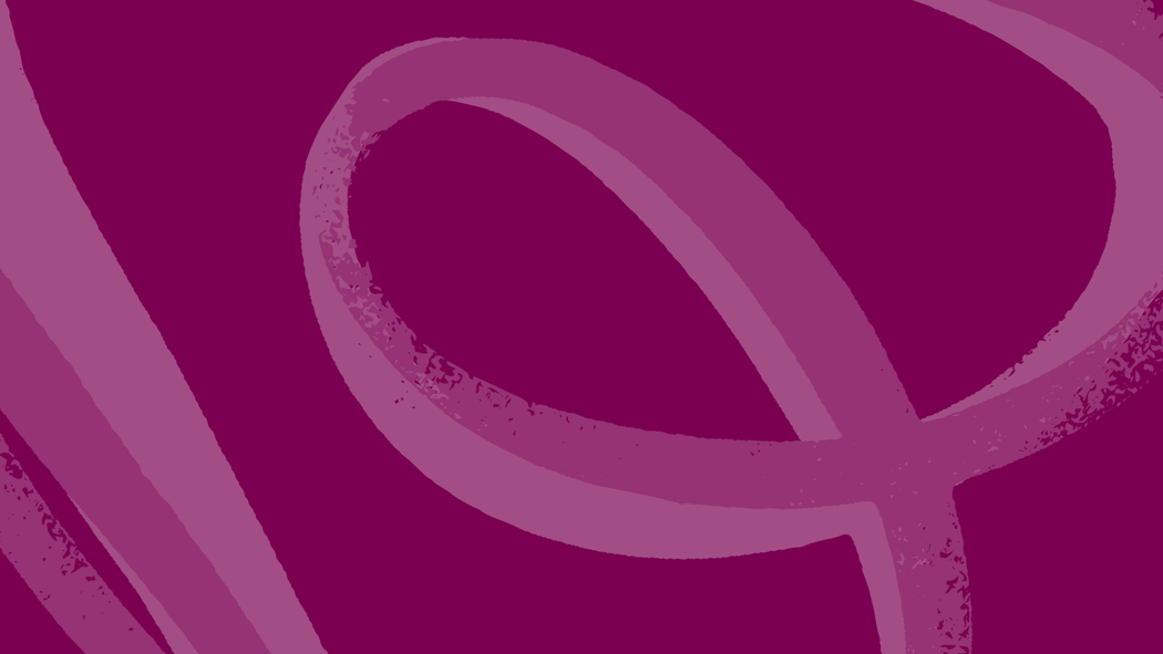 暗めの赤紫色の背景に表示された淡いピンク色のAirbnbロゴ