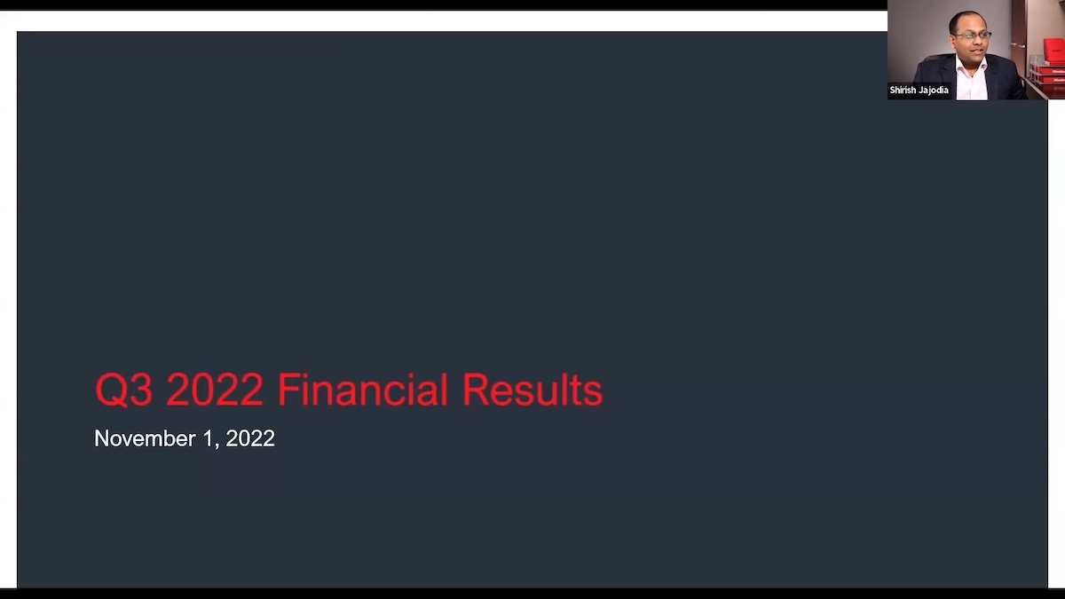 Third Quarter 2022 Financial Results Webinar Recording