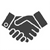A cartoon image of shaking hands  for welcome