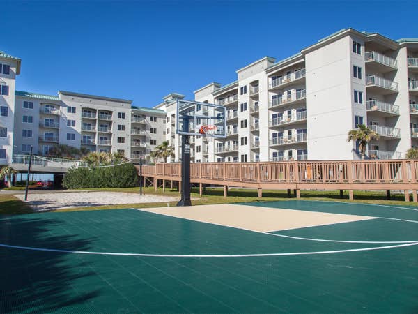 Outdoor basketball court at Galveston Beach Resort in Texas.