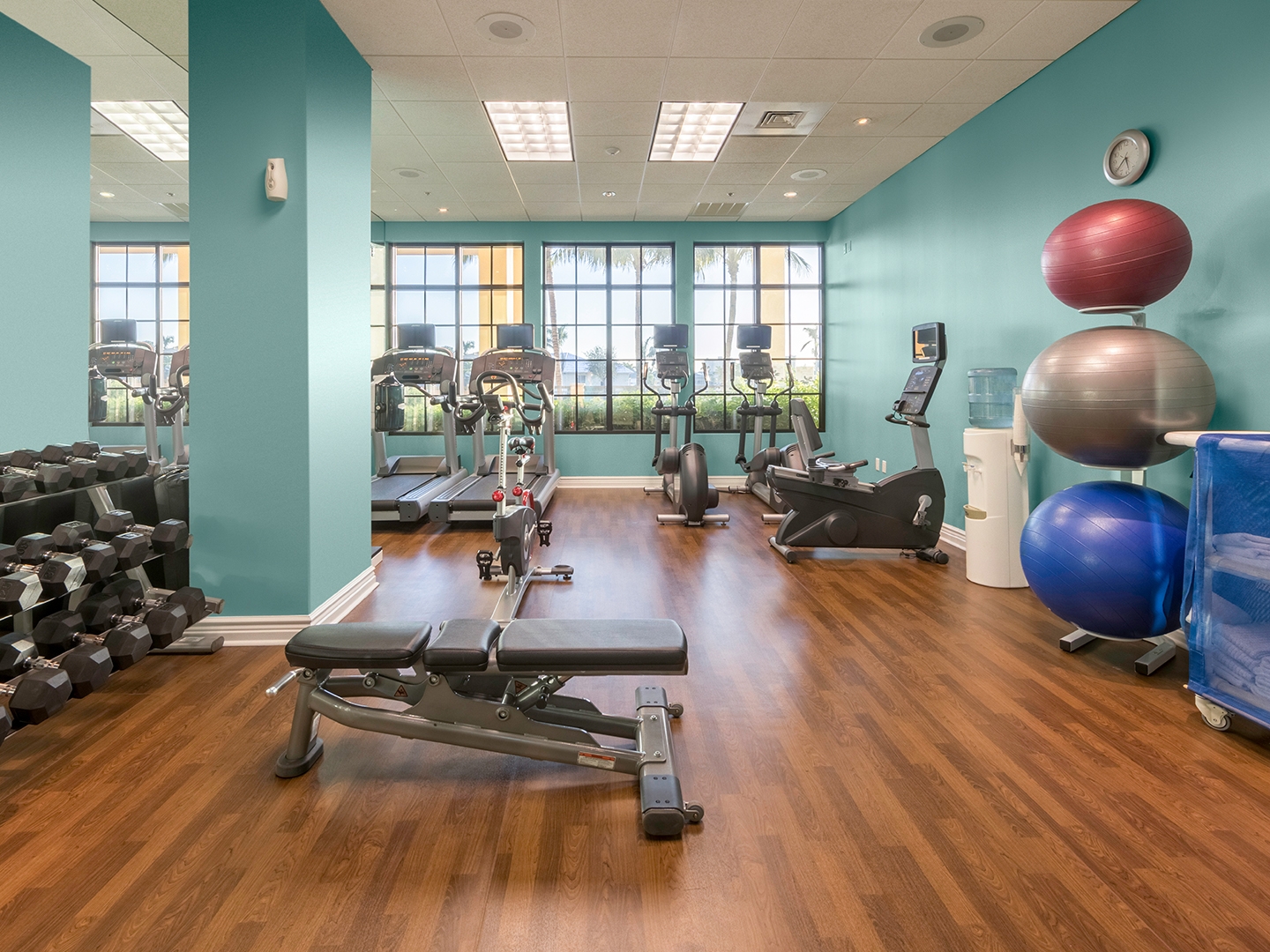 Fitness center at Sunset Cove Resort