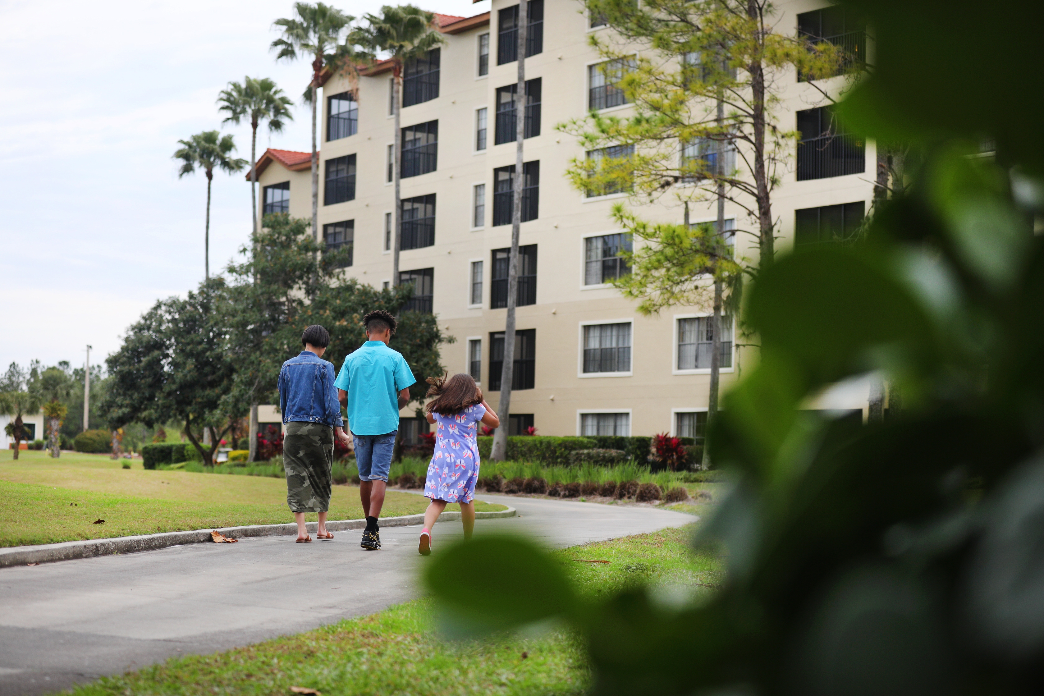 Clarissa walking with her kids